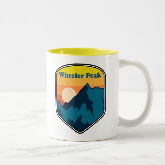 Caneca De Café Em Dois Tons Wheeler Pico Novo México Surgimento do Sol (Direita)