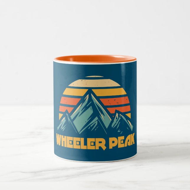 Caneca De Café Em Dois Tons Wheeler Pico Novo México Turquesa Retroativa (Centro)