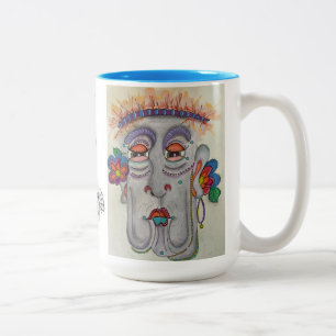 Caneca De Café Em Dois Tons Whimsic Face Mug
