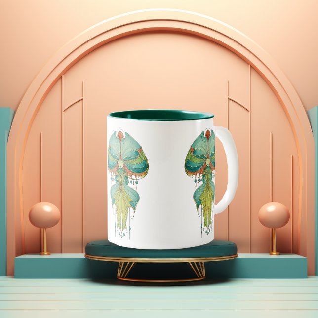 Caneca De Café Em Dois Tons Whimsical Bloom Harmony  (Criador carregado)