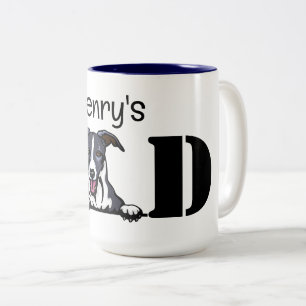Caneca De Café Em Dois Tons Whippet Espiando Papai Personalizado