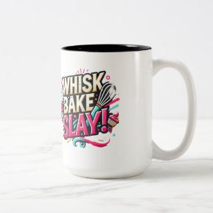 Caneca De Café Em Dois Tons Whisk, Assar, Apresentação: Criador De Bolo