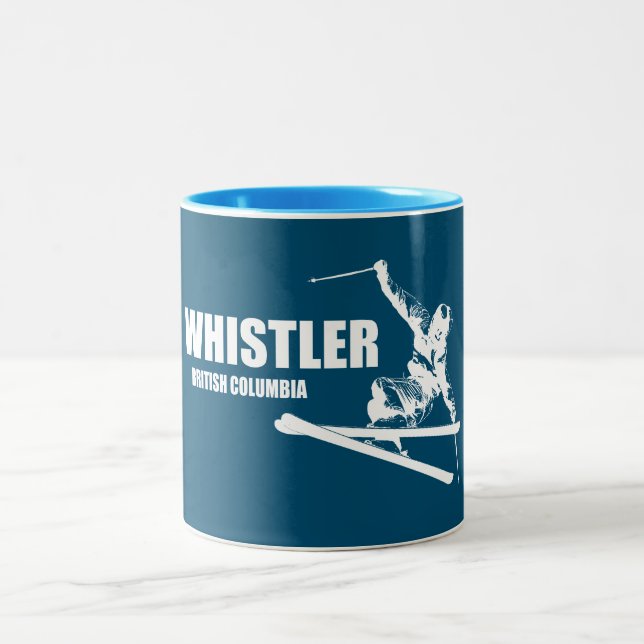 Caneca De Café Em Dois Tons Whistler British Columbia Skier (Centro)