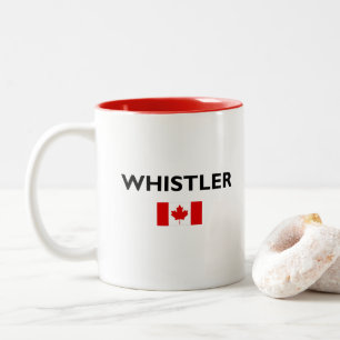 Caneca De Café Em Dois Tons Whistler Canada Flag Light-Color