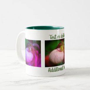 Caneca De Café Em Dois Tons White Lady Slipper Flower Art Personalizada