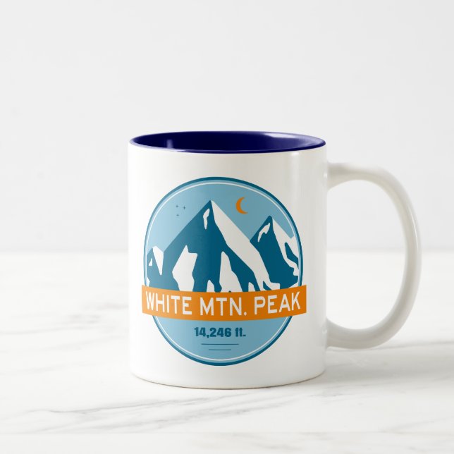 Caneca De Café Em Dois Tons White Mountain Peak California Stars Moon (Direita)