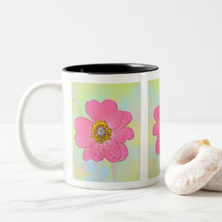 Caneca De Café Em Dois Tons White Mug With Flowers