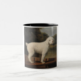 Caneca De Café Em Dois Tons White Poodle in a Punt (por George Stubbs)