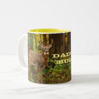 Caneca De Café Em Dois Tons White Tailed Deer Buck com Horns Foto para Pai