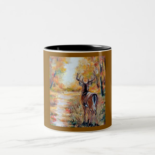 Caneca De Café Em Dois Tons Whitetail Deer Fall Mugs & Cups (Centro)