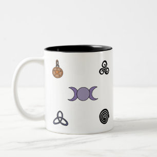 Caneca De Café Em Dois Tons Wiccan and Pagan Symbols