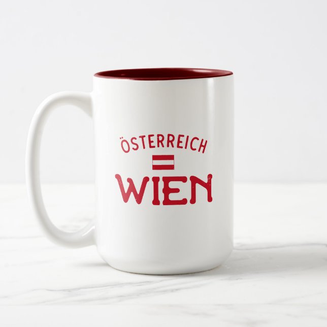Caneca De Café Em Dois Tons Wien Osterreich, em dificuldades (Viena, Áustria) (Esquerda)
