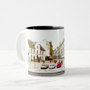 Caneca De Café Em Dois Tons Wiesbaden, praça do mercado, Street view - Germany