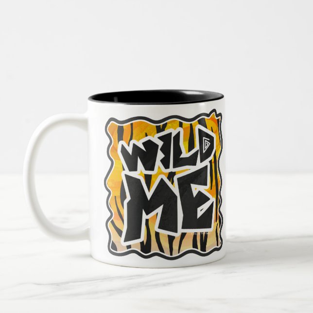 Caneca De Café Em Dois Tons Wild Me Tiger Orange and Black (Esquerda)