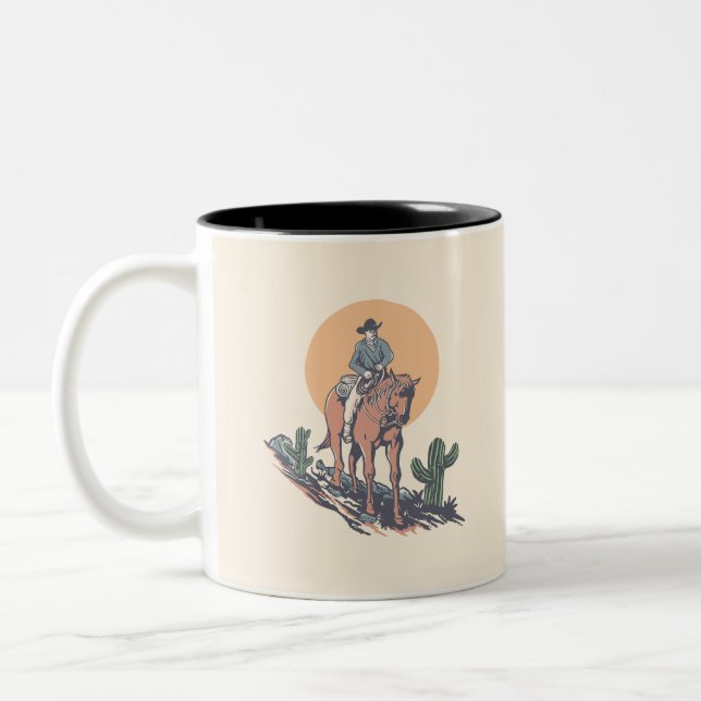 Caneca De Café Em Dois Tons Wild West Cowboy (Esquerda)