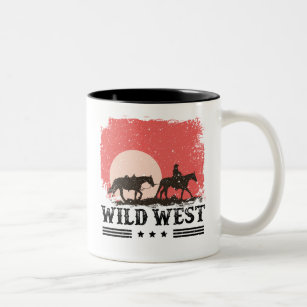 Caneca De Café Em Dois Tons Wild West Cowboy Mug