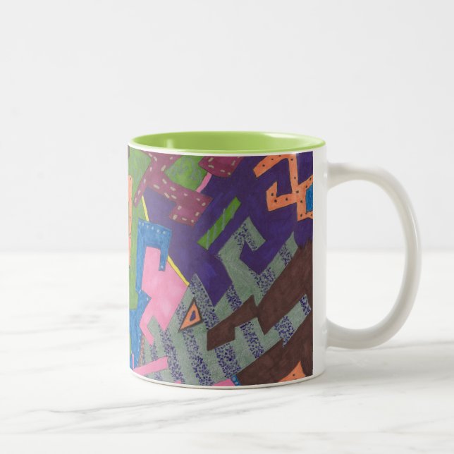 Caneca De Café Em Dois Tons "WildLife" Abstrato Art (Direita)