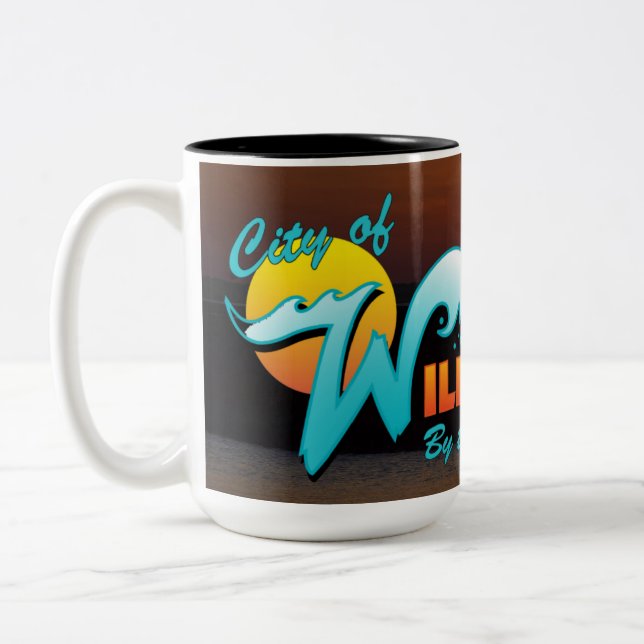 Caneca De Café Em Dois Tons Wildwood NJ Mug (Esquerda)
