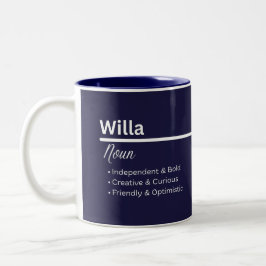 Caneca De Café Em Dois Tons Willa Personalized Name Coffee Mug