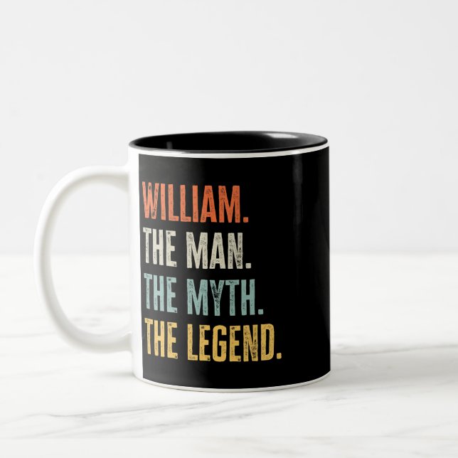 Caneca De Café Em Dois Tons William Man Myth Legend Funny Best Name William (Esquerda)