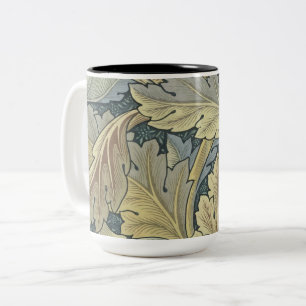 Caneca De Café Em Dois Tons William Morris Acanthus Deixa Arte Floral Nouveau