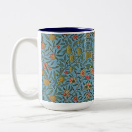 Caneca De Café Em Dois Tons William Morris Belo Foliage Frutas coloridas