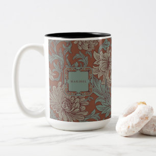Caneca De Café Em Dois Tons William Morris Chrysanthemum Pattern Dois Tons Cof