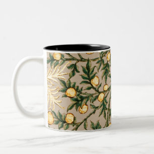 Caneca De Café Em Dois Tons William Morris Floral Fruta Jardim Flor Clássico