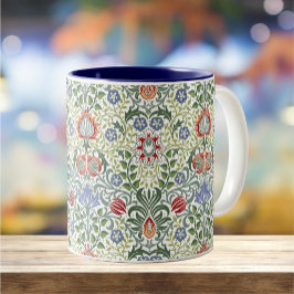 Caneca De Café Em Dois Tons William Morris Floral Persian Pattern