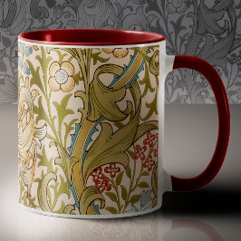 Caneca De Café Em Dois Tons William Morris Lily Art Nouveau Padrão Floral