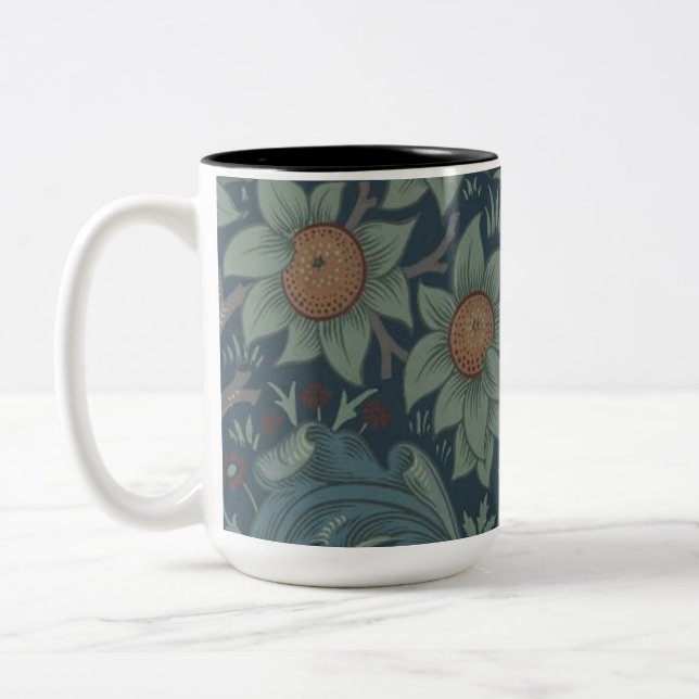 Caneca De Café Em Dois Tons William Morris Orchard Pattern Art (Esquerda)