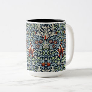 Caneca De Café Em Dois Tons William Morris Snakeshead Floral Clássica Botânica