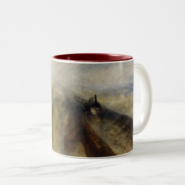 Caneca De Café Em Dois Tons William Turner - Chuva, Vapor e Velocidade (Frente Esquerda)