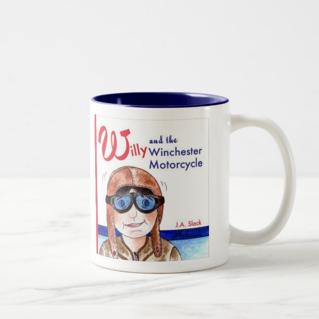 Caneca De Café Em Dois Tons Willy e a motocicleta de Winchester (Direita)