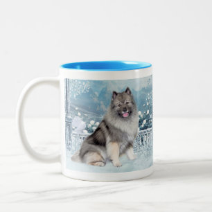 Caneca De Café Em Dois Tons Winter Keeshond