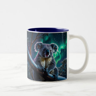 Caneca De Café Em Dois Tons Winter Koala e Southern Lights