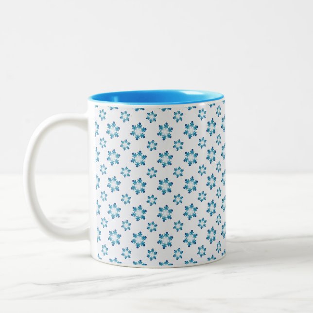 Caneca De Café Em Dois Tons Winter Mugs with Snowflakes (Esquerda)