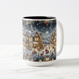 Caneca De Café Em Dois Tons Winter Wonderland Sips: Cozy Christmas Magic Mug