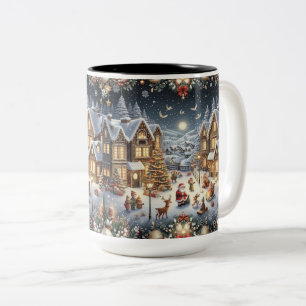 Caneca De Café Em Dois Tons Winter Wonderland Sips: Cozy Christmas Magic Mug