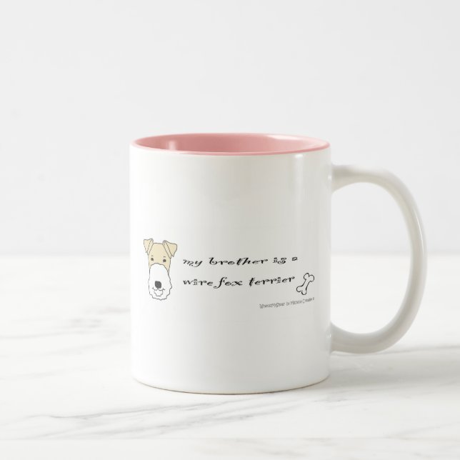 Caneca De Café Em Dois Tons WireFoxTerrierIrmãoAmarelo (Direita)