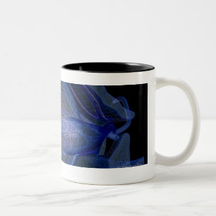 Caneca De Café Em Dois Tons wireframe 3d dos músculos de olho em um soquete