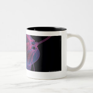 Caneca De Café Em Dois Tons Wireframe dos músculos do olho