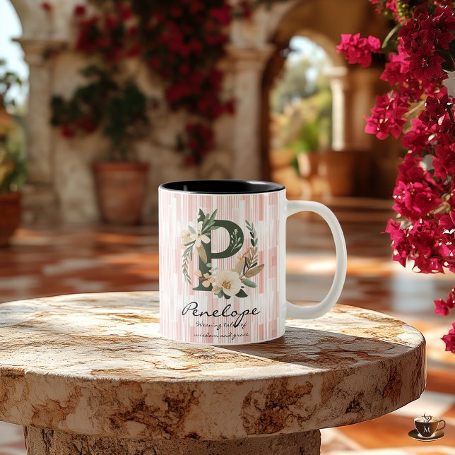 Caneca De Café Em Dois Tons Wisdom Boho Chic Mug com Penelope Monograma (Criador carregado)