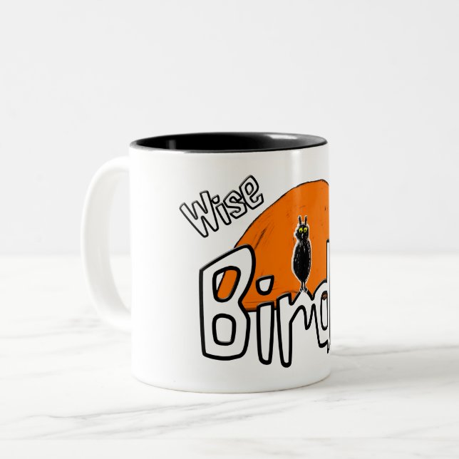 Caneca De Café Em Dois Tons Wise birdie (Frente Esquerda)