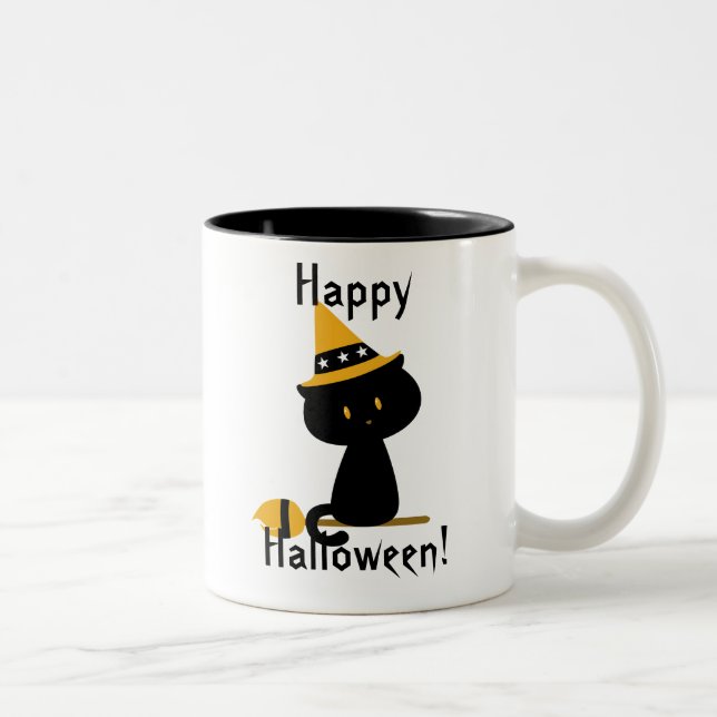 Caneca De Café Em Dois Tons Witchy Cat Mug (Direita)