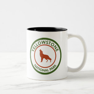 Caneca De Café Em Dois Tons Wolf do Parque Nacional Yellowstone