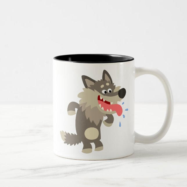 Caneca De Café Em Dois Tons Wolf Mug, Um Cartoon Famoso E Bonito (Direita)