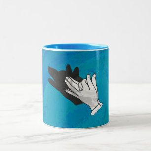 Caneca De Café Em Dois Tons Wolf Shadow em Azul
