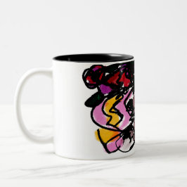 Caneca De Café Em Dois Tons Wolfhound e flores alegria