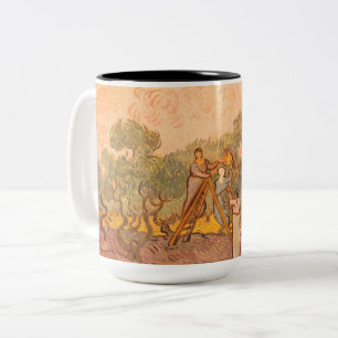 Caneca De Café Em Dois Tons Women Picting Olives por van Gogh: